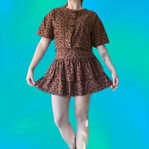 ✨VINTAGE✨ Necessary Objects Printed 2 Piece Set - S/M - (Missing Button)